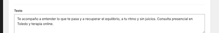 Una casilla de texto de la portada.